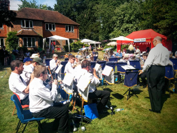 The band playing near the Tavern