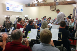 Practising in our bandroom for the SCABA Autumn contest