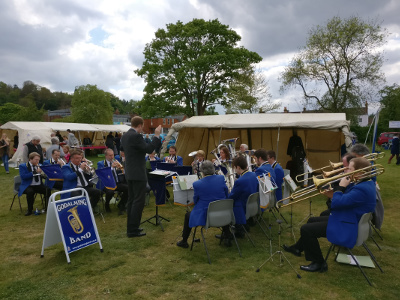 A full band at the Godalming Spring Fair