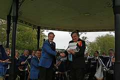 Band chairman Ray Pont with David Wright