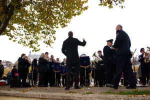 MD James Haigh conducts Godalming Band by the river