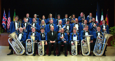 Godalming Band before the Sunday night concert
