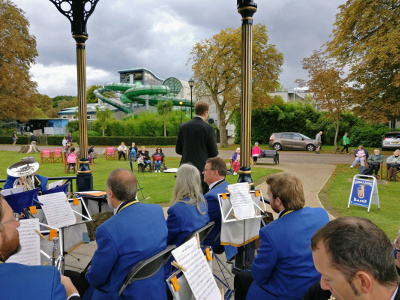 September on Woking bandstand in the park
