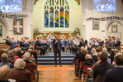 MD James Haigh with a vocal solo, Angelic Rhapsody, accompanied by Godalming Band