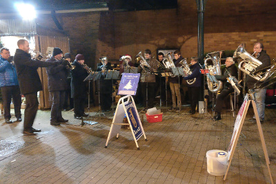 Carolling outside Waitrose just before Christmas, also with the Youth Band