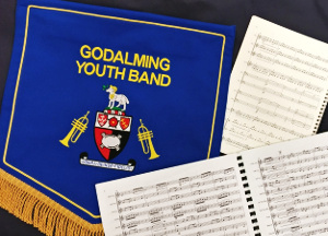 Godalming Youth Band banner and music